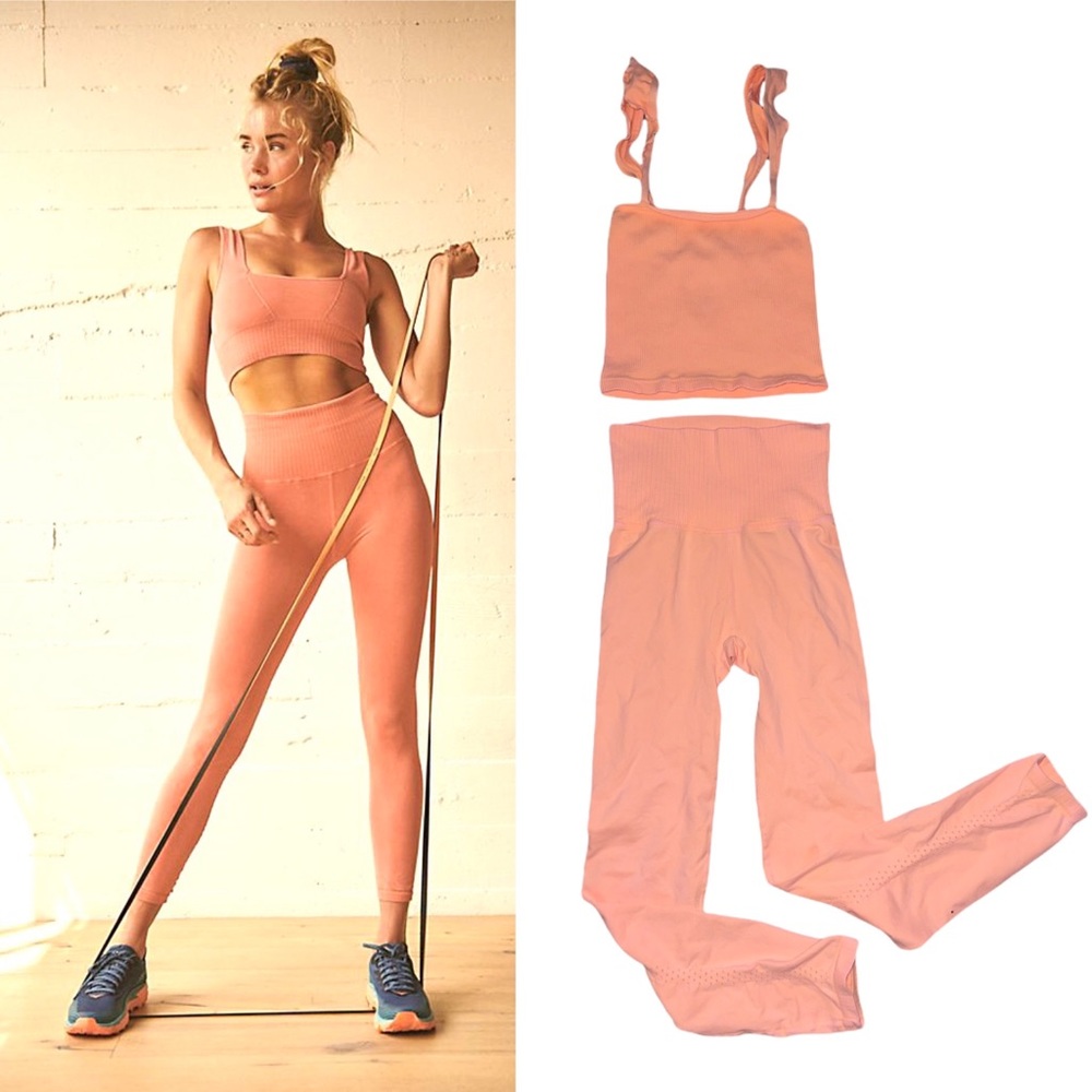 Free People Movement Happiness Flirty top & Good Karma Leggings Set